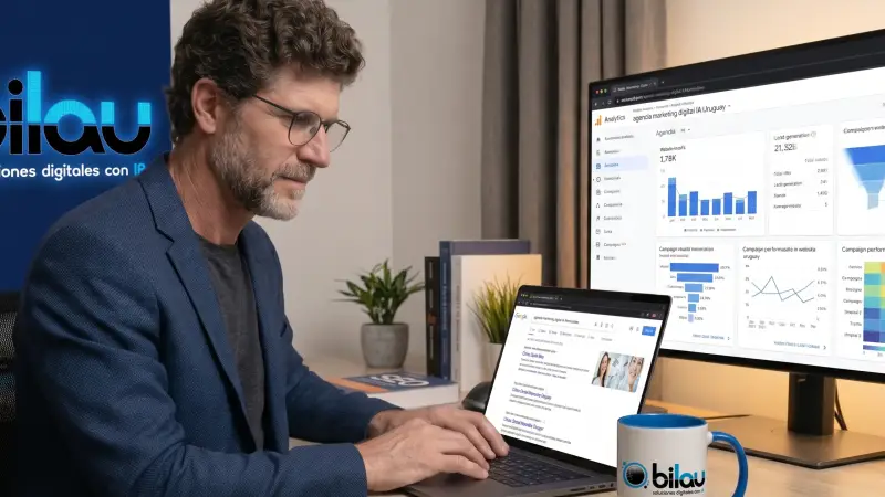 Pantalla de resultados de búsqueda de Google en una notebook