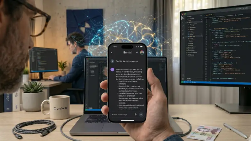 Persona consultando un asistente de inteligencia artificial en su teléfono