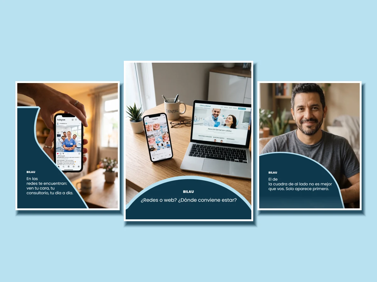 Publicaciones de Instagram y Facebook para clínicas dentales — Redes Activas de Bilau